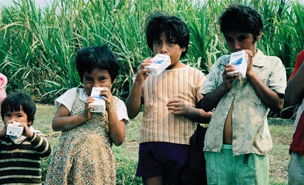 Kids with milkshakes